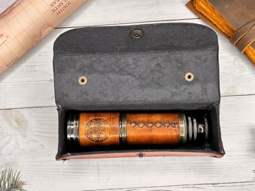 Personalized Engraved Telescope for Husband Nautical Spy Glass with 25X Magnification