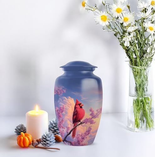 Yatskia Purple Cardinal Bird Cremation Urn for Adult Ashes
