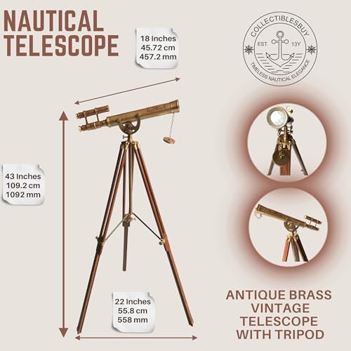 Victorian Marine Antique Brass Telescope Floor Stand