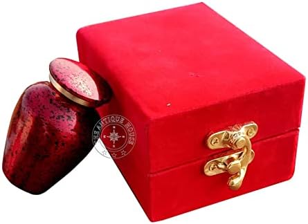 Celebration of Life Mini Red Cremation Urn with Velvet Case
