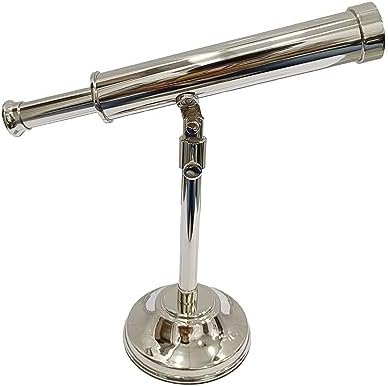 Nautical Brass Telescope with Nickel Finish Vintage Look