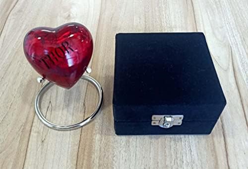 Red Printed Small Urns for Human Ashes with Stand and Box