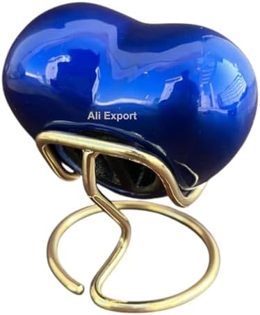 Red Heart Shaped Cremation Urn with Stand - Small Urn for Human Ashes