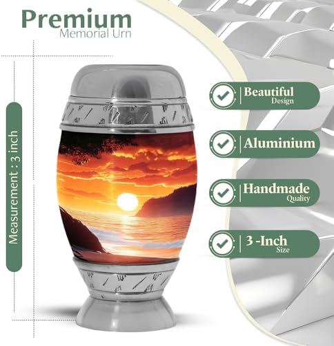 Yatskia 3 Inch Mini Ash Urn for Cremation Keepsakes