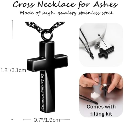 Mini Urn with Rotating Desk Frame and Cremation Necklace for Ashes