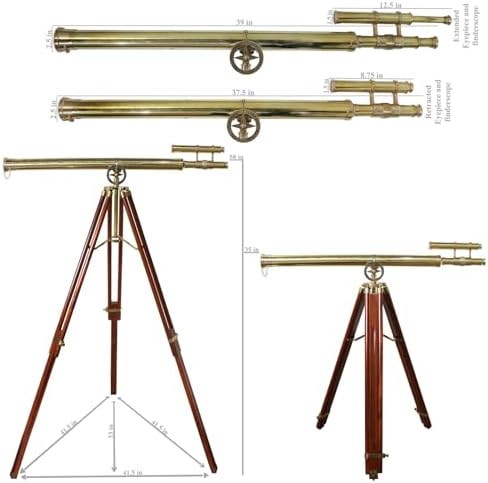 Urban Designs Antiqued Brass 58 Inch Decorative Telescope 1