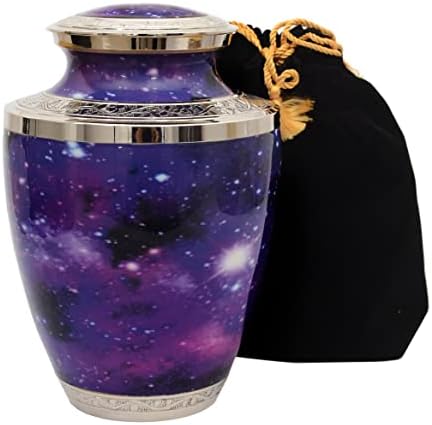 Elegant Purple Brass Cremation Urn for Human Ashes
