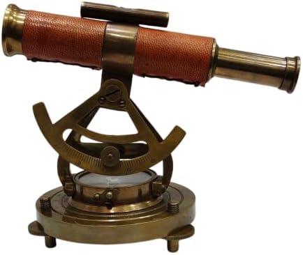5 Inch Nautical Brass Alidade Compass Telescope Decor