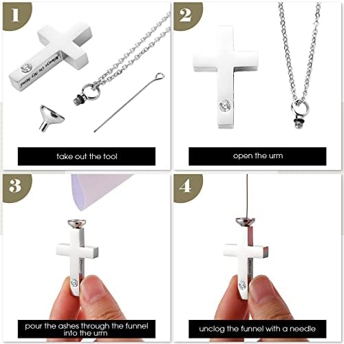 Inbagi 6 Pcs Urn Necklace Cremation Jewelry