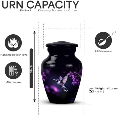 Yatskia 3 Inch Mini Urn for Human Ashes Keepsake