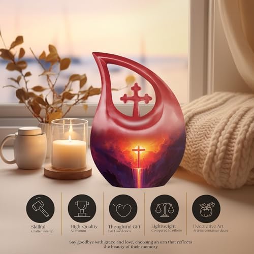 Cross Funeral Urns for Adult Ashes - 10 Inch Decorative