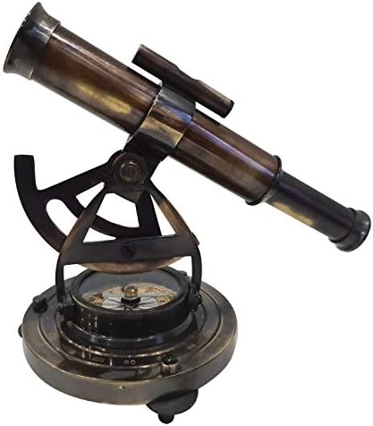 Antique Brass Theodolite Compass Decor Display