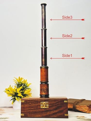 Personalized Engraved Telescope for Husband Nautical Spy Glass with 25X Magnification
