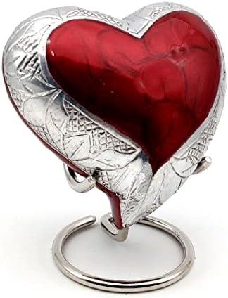 RED Heart Keepsake Urn - Mini Cremation Urn for Ashes