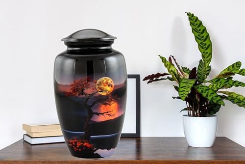 Elegant Tree Urn for Cremation Ashes Midnight Boat Design 200LB Capacity