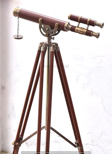 Mary Nautical Brass Floor Standing Telescope With Stand