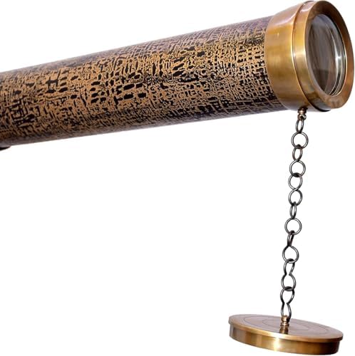 Antique Finish 65 Inch Adjustable Brass Tripod Telescope
