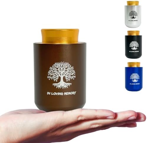 Mini Urn for Ashes Brown Aluminum Tree of Life