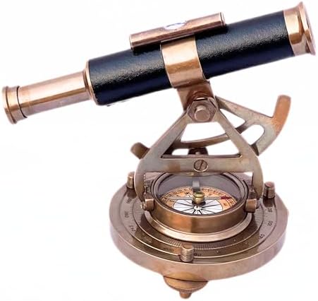 Vintage Nautical Brass Compass Telescope Decor