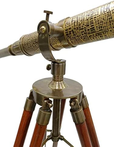 Nautical Antique Floor Standing Brass Telescope with Adjustable Arc Design