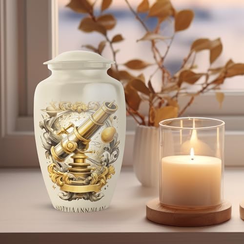 Telescope Urn for Ashes - 10 Inch White Memorial Decor