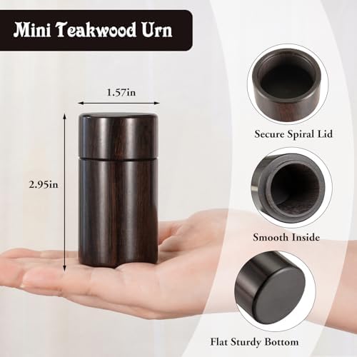 Sandalwood Mini Urn for Cremation Ashes Personalized Memorial Keepsake