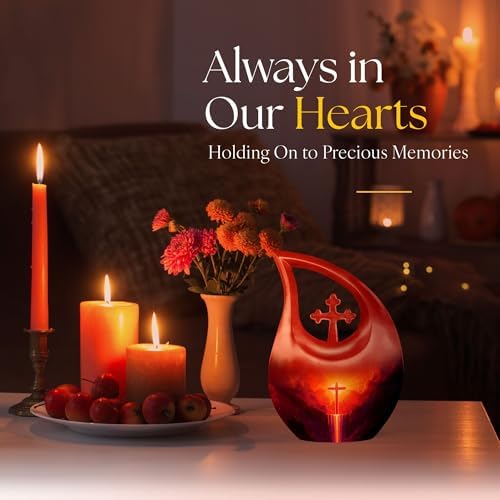 Cross Funeral Urns for Adult Ashes - 10 Inch Decorative
