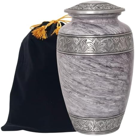 Home Elm Cremation Urn for Human Ashes - Large Gray