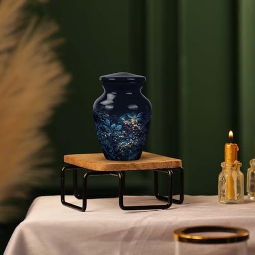 Blue Flowers Urns for Human Ashes Small Keepsake Urn 3 Inch Cremation Urn