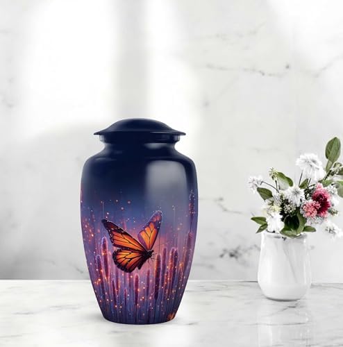 Butterfly Decorative Urn for Human Ashes Large Capacity Elegant Design