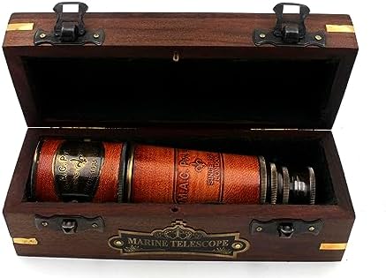 Handcrafted Brass Nautical Telescope 15X Magnification
