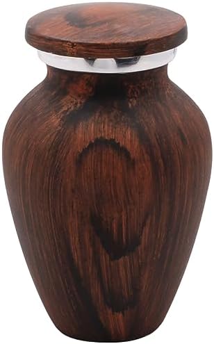 Walnut Wood Keepsake Cremation Urn - 3 Cubic Inch Capacity