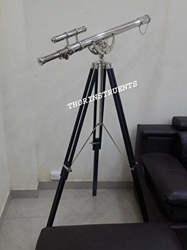 Nautical Brass Telescope with Black Tripod Stand 1