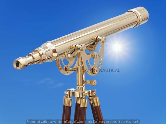 Vintage Anchor Master Telescope with Brass Stand and Wooden Tripod