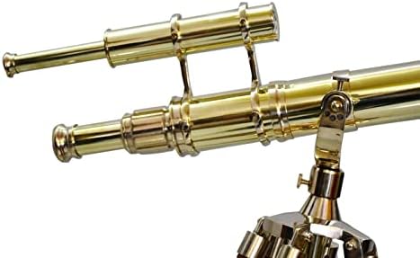 Royal Vintage Nautical Brass Telescope with Wooden Tripod Stand