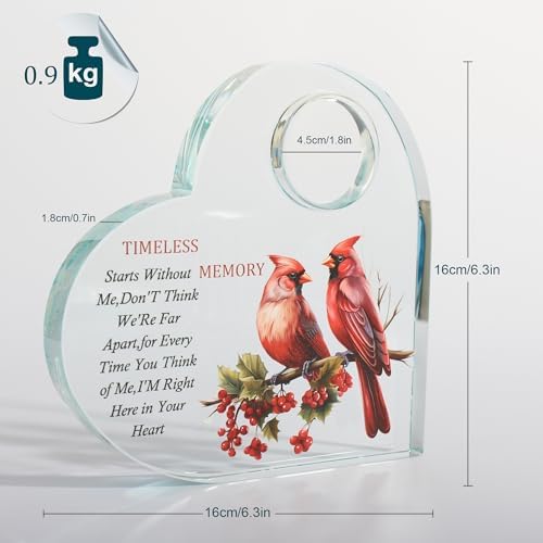 Contid Cardinal Urn Small Crystal Heart Shaped Keepsake Urn for Ashes