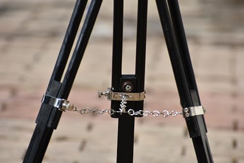 Nautical Brass Double Barrel Telescope with Wooden Tripod Stand