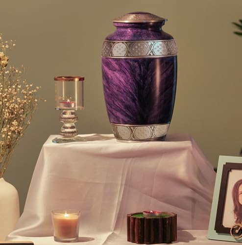 YATSKIA Purple Cremation Urn For Adult Ashes