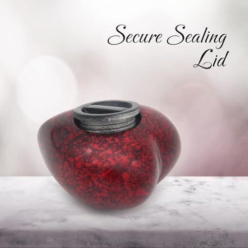Heart Urn for Human Ashes - Mini Cremation Urn with Secure Lid