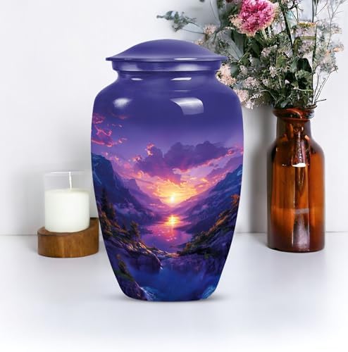 Purple Mountain Sunset Cremation Urn - 10 Inch
