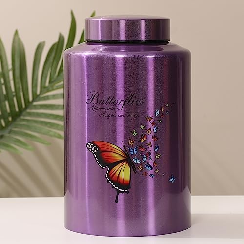 Purple Butterfly Cremation Urn for Women Up to 220 lbs
