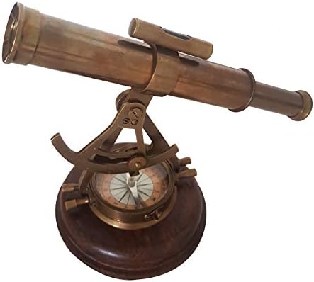 Nautical Brass Theodolite Telescope with Compass