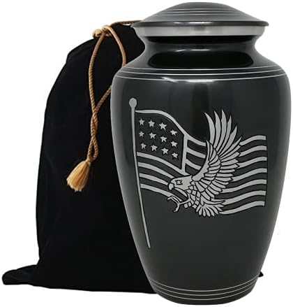 American Honor and Glory Cremation Urn Handcrafted Metal Urn for Human Ashes