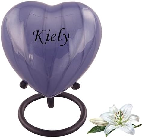 Personalized Heart Keepsake Urn - Purple
