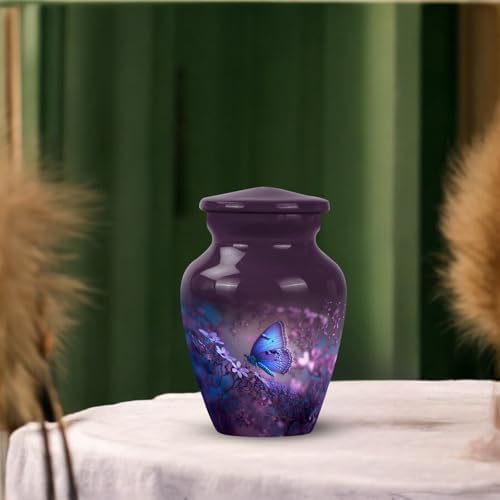Purple Butterfly Urn for Human Ashes 3 Inch