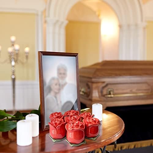 Small Rose Urn for Ashes - Ceramic Keepsake Urn