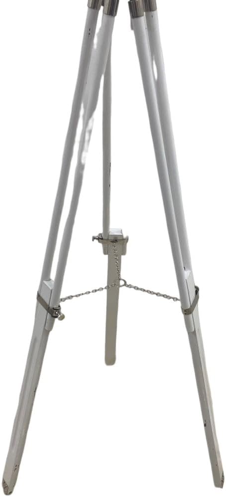 Vintage Style Double Barrel Telescope with White Painted Stand