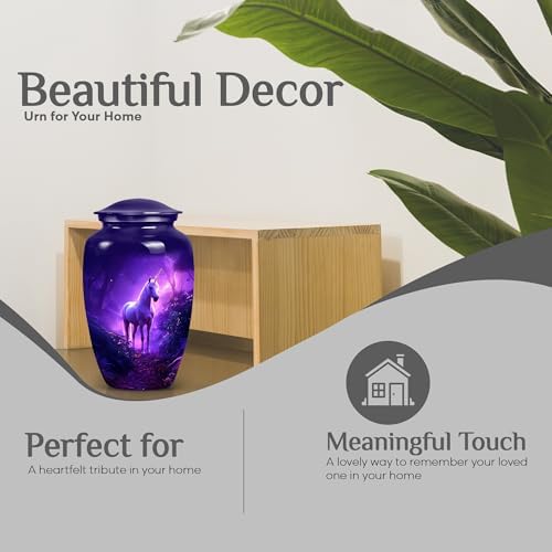 Purple Unicorn Cremation Urns Combo 10Inch 200Lbs 3Inch Keepsake
