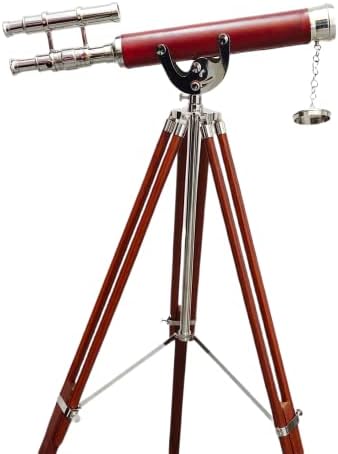 Vintage Brass Double Barrel Nautical Telescope Stand