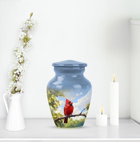 Cardinal Miniature Funeral Urns for Human Ashes - 3 Inch Keepsake Urn